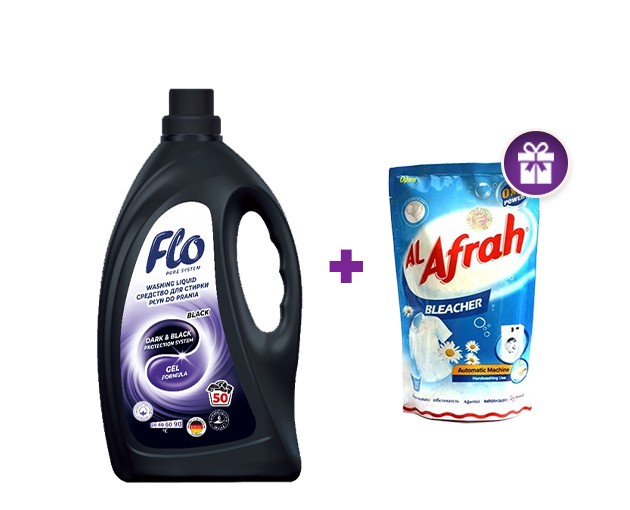 FLO washing gel black 2L + bleach and stain remover Alafra