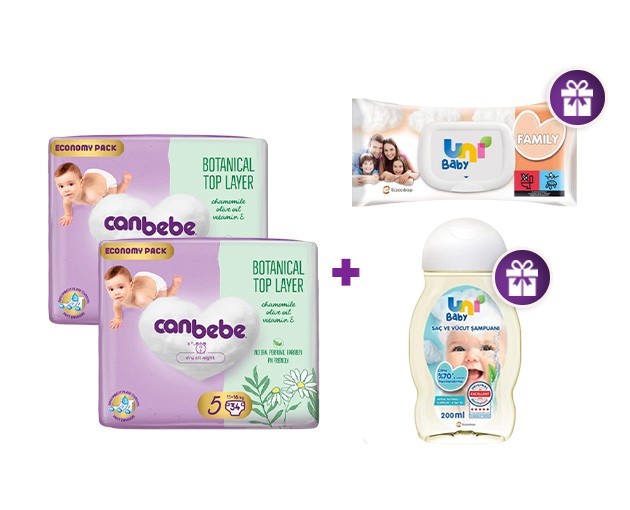Two Canbebe N5 + gift UNI BABY shampoo and wet wipes
