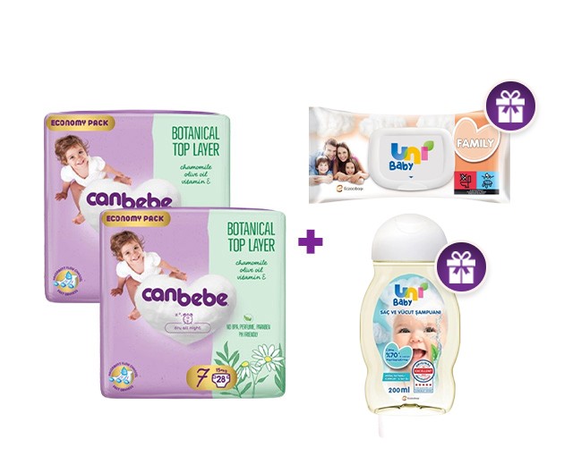 Two Canbebe N7 + gift UNI BABY shampoo and wet wipes