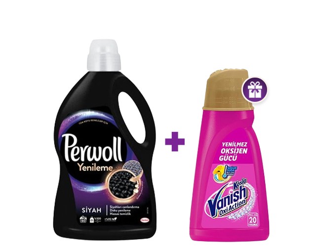 PERWOLL washing liquid black 3 l + GIFT Vanish stain remover liquid 1 l