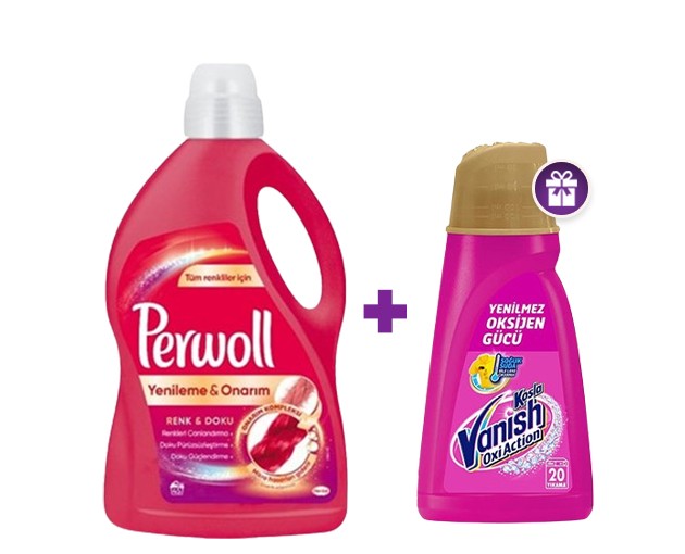 PERWOLL washing liquid color 3 l + GIFT Vanish stain remover liquid 1 l