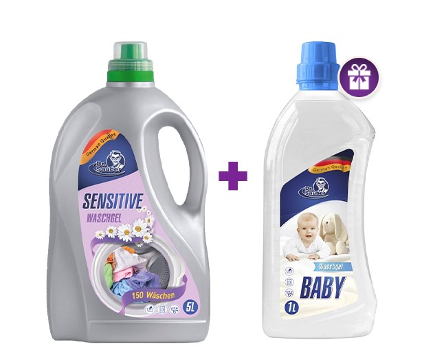 DR.SAUBER "sensitive" washing gel 5 l + DR.SAUBER children's washing gel 1 liter