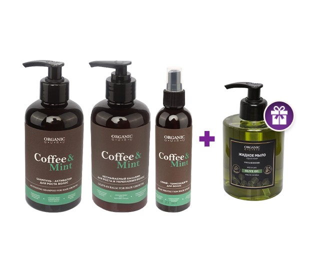 ORGANIC GURU gift set of self care + olive liquid soap as a gift