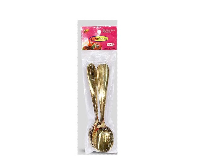 Metal teaspoon gold 6pcs