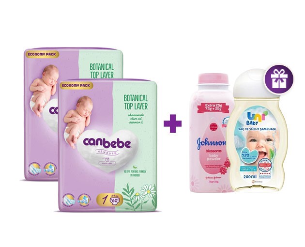 Two Canbebe N1 + gift UNI BABY shampoo and Johnson's Baby Powder