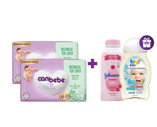 Two Canbebe N4 + gift UNI BABY shampoo and Johnson's Baby Powder