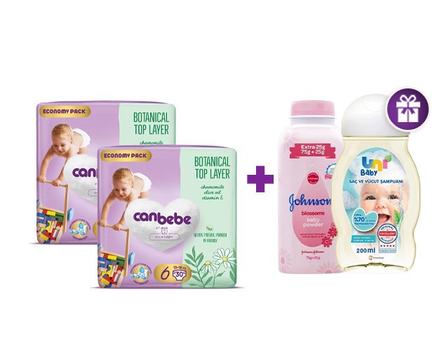 Two Canbebe N6 + gift UNI BABY shampoo and Johnson's Baby Powder