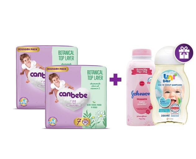 Two Canbebe N7 + gift UNI BABY shampoo and Johnson's Baby Powder