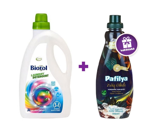 BIOTOL Universal Washing Liquid 3 L + PAFILYA Fabric Softener Orchid  1.4 L as a gift