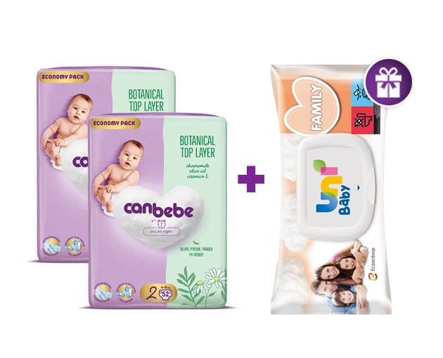 ორი Canbebe N2 + საჩუქრად UNI BABY სველი საწმენდი 100ც