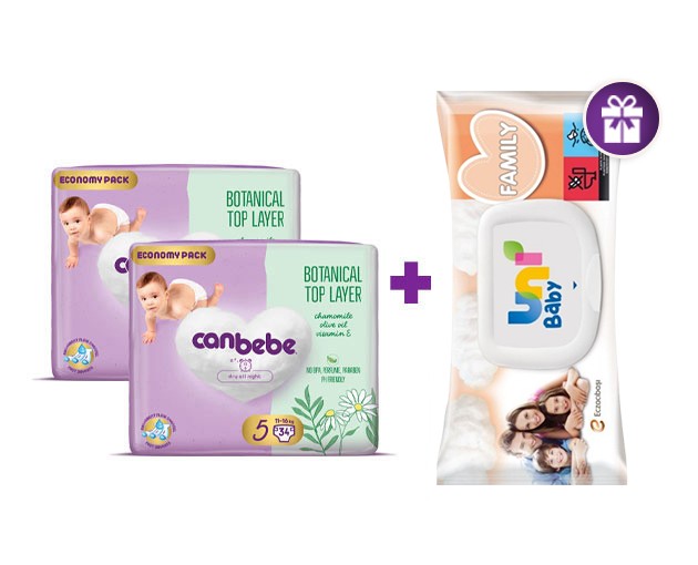 Two Canbebe N5 + gift UNI BABY wet wipes 100 pieces