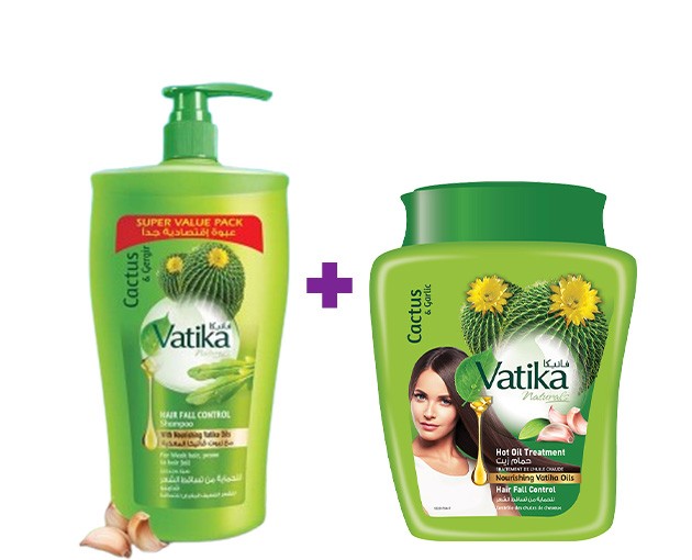 VATIKA Shampoo Cactus 1 liter + VATIKA Hair Mask Cactus 500 ml