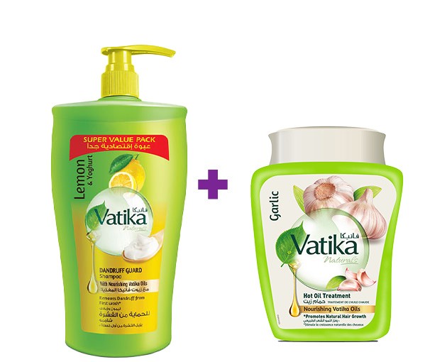 VATIKA Shampoo Lemon 1 liter + VATIKA Hair Mask Garlic 500 ml