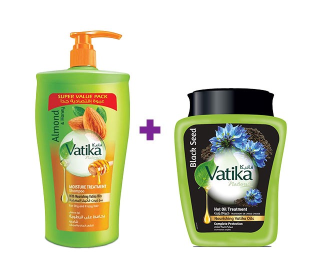 VATIKA Shampoo Honey and Almond 1 liter + VATIKA Hair Mask Black Seed 500 ml