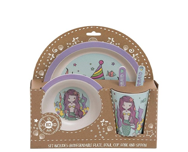 Bamboo Children's plate set Mermaid