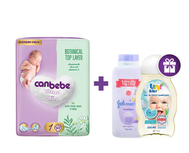 Canbebe N1 UNI BABY shampoo + Johnson's Baby powder as a gift