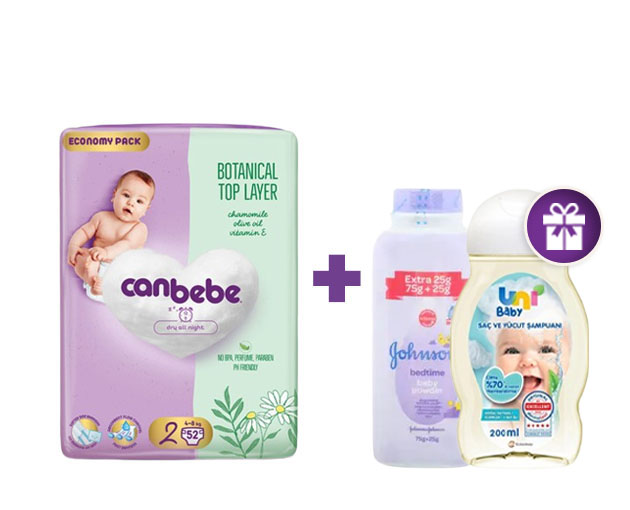 Canbebe N2 UNI BABY shampoo + Johnson's Baby powder as a gift