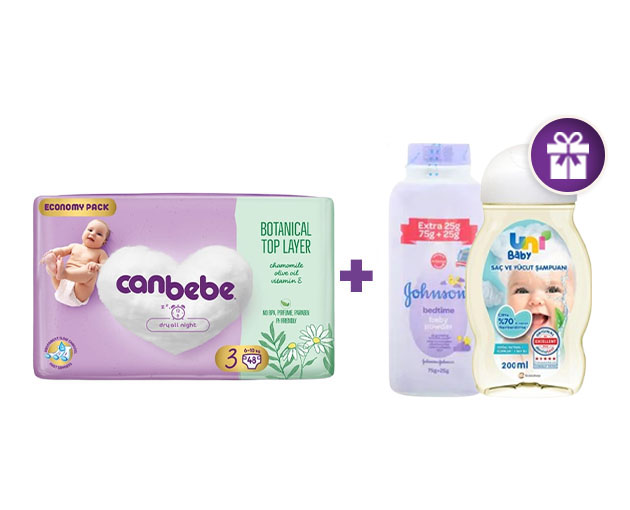 Canbebe N3 UNI BABY shampoo + Johnson's Baby powder as a gift