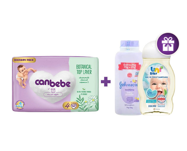 Canbebe N4 UNI BABY shampoo + Johnson's Baby powder as a gift