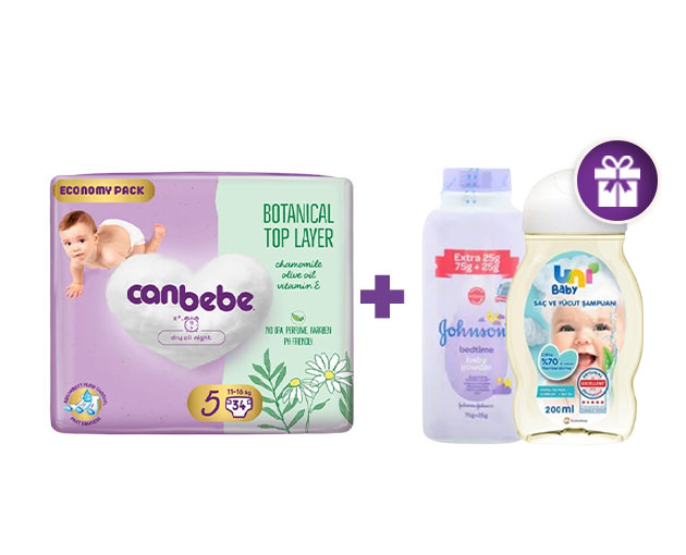 Canbebe N5 UNI BABY shampoo + Johnson's Baby powder as a gift