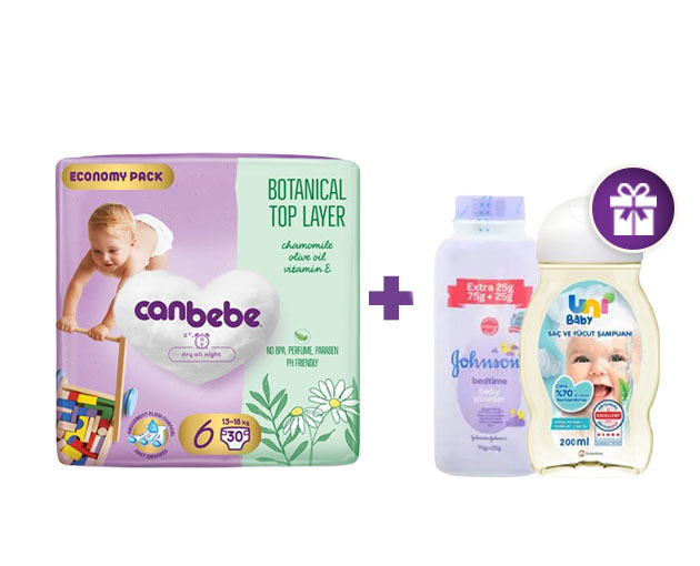 Canbebe N6 UNI BABY shampoo + Johnson's Baby powder as a gift