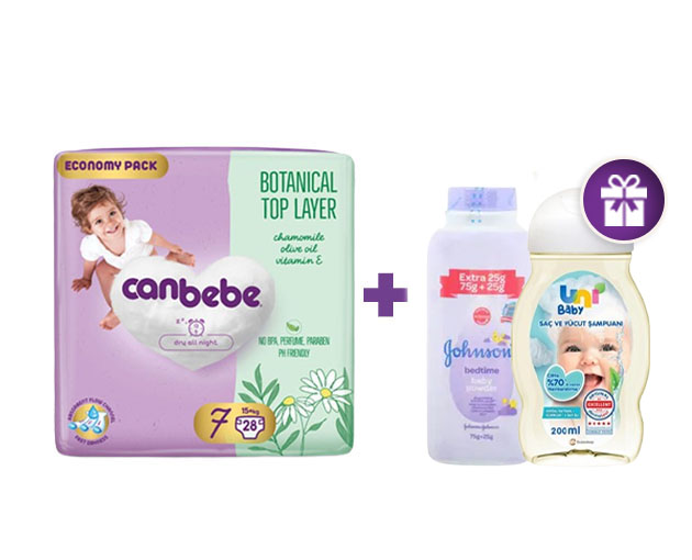 Canbebe N7 UNI BABY shampoo + Johnson's Baby powder as a gift