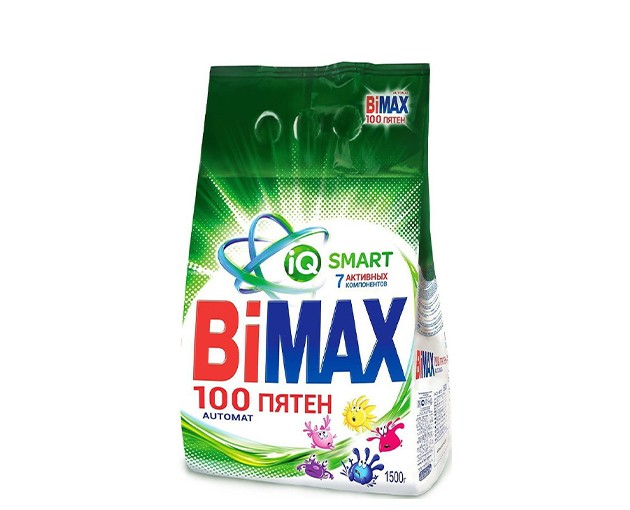 BIMAX სარეცხი ფხვნილი ფერადი და თეთრი ქსოვილის 1.5კგ