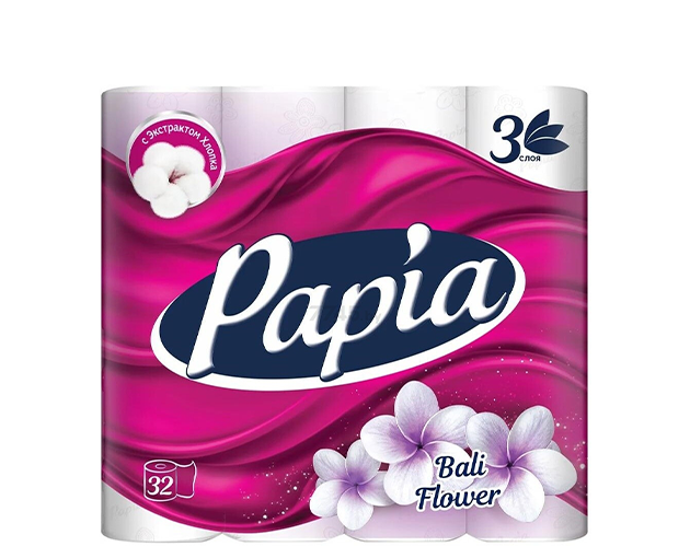 PAPIA 3 ფენიანი ტუალეტის ქაღალდი სურნელოვანი 32ც