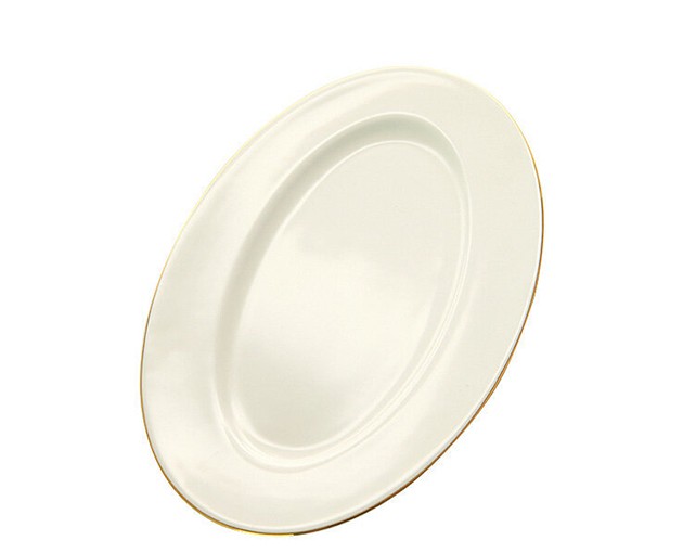 oval plate big golden line