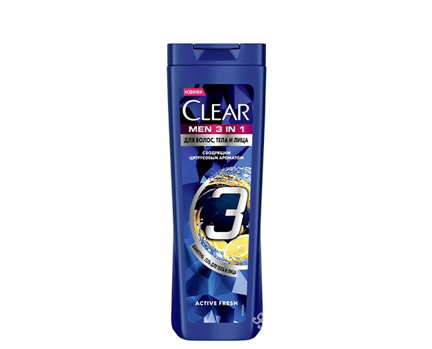 CLEAR 3-1 men's shampoo and shower gel 380 ml