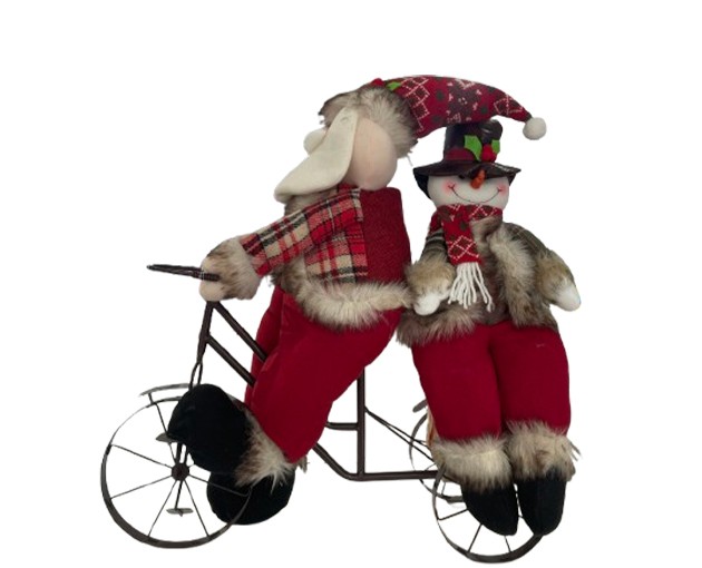 Big Cheerful Santa Claus on a bicycle