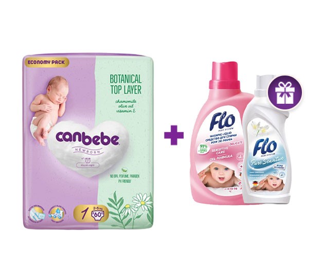 Canbebe N1 + FLO Children's Laundry Detergent and Fabric Softener
