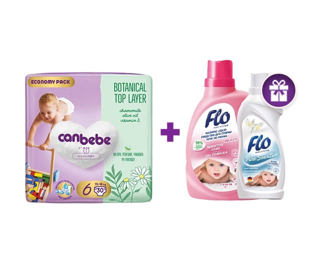 Canbebe N6 + FLO Children's Laundry Detergent and Fabric Softener