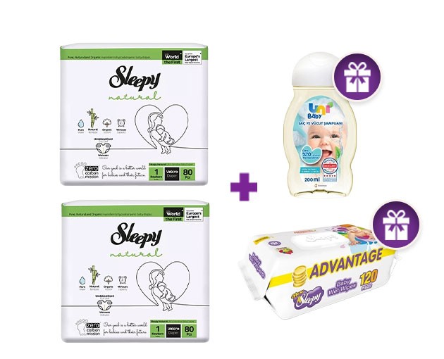  SLEEPY N1 + gifts SLEEPY  wetwipes 120pcs and UNI BABY shampoo