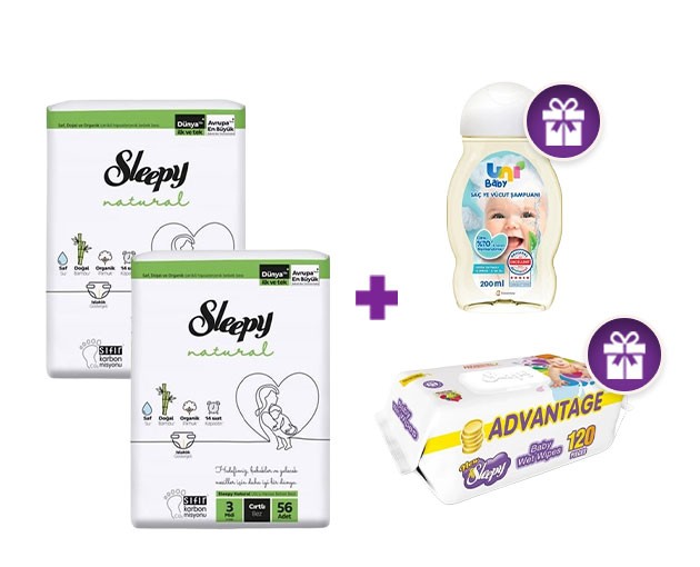  SLEEPY N3 + gifts SLEEPY  wetwipes 120pcs and UNI BABY shampoo