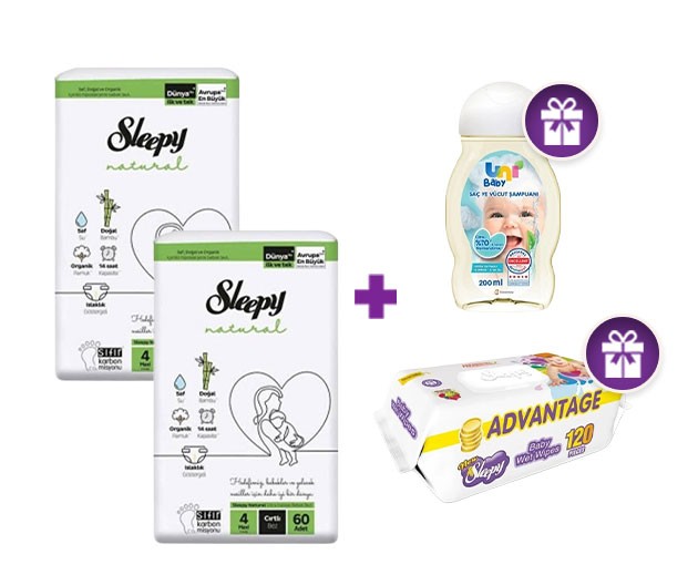  SLEEPY N4 + gifts SLEEPY  wetwipes 120pcs and UNI BABY shampoo
