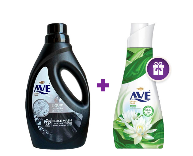 Ave Black Washing Liquid 1.9 L + Gift  Ave Fabric Softener 1 L