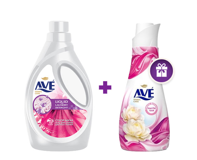 Ave Color Washing Liquid 1.9 L + Gift  Ave Fabric Softener 1 L