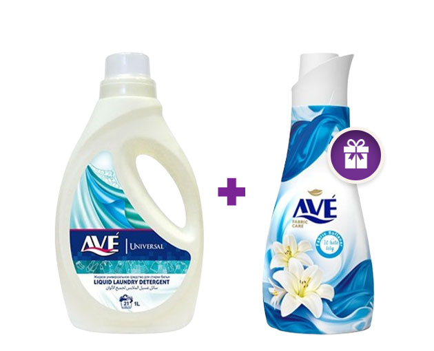 Ave Universal Washing Liquid 1.9 L + Gift  Ave Universal Fabric Softener 1 L