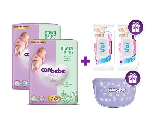 Two Canbebe N1 + gift VOI 2x wet wipes + bag