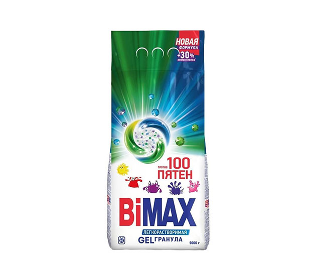 BIMAX სარეცხი ფხვნილი ლაქებისთვის 9კგ