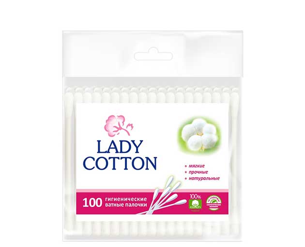 LADY COTTON ბამბის ყურის ჩხირი 100 ცალიანი
