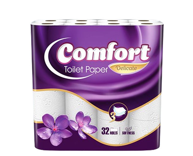 COMFORT 3 ფენიანი ტუალეტის ქაღალდი 32ც