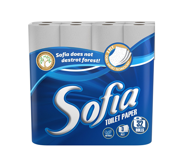 SOFIA 3 ფენიანი ტუალეტის ქაღალდი 32ც
