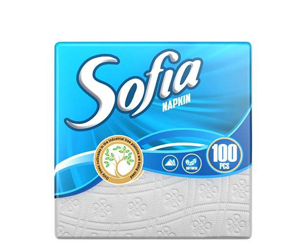 SOFIA 1 ფენიანი ხელსახოცი 100ც
