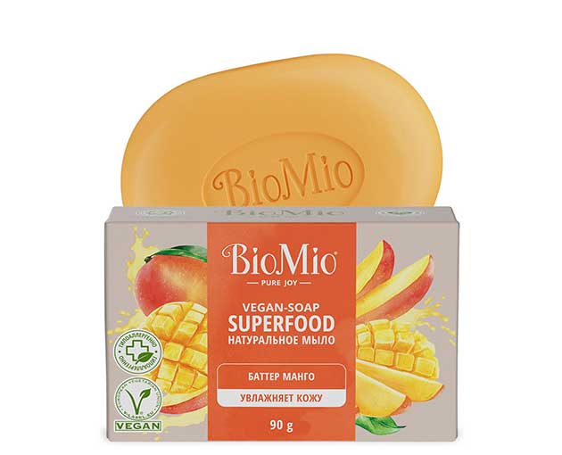 BIOMIO მყარი საპონი მანგო 90გრ