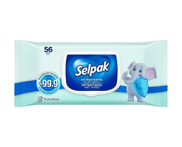 SELPAK ანტიბაქტერიული სველი ხელსაცოხი 56ც