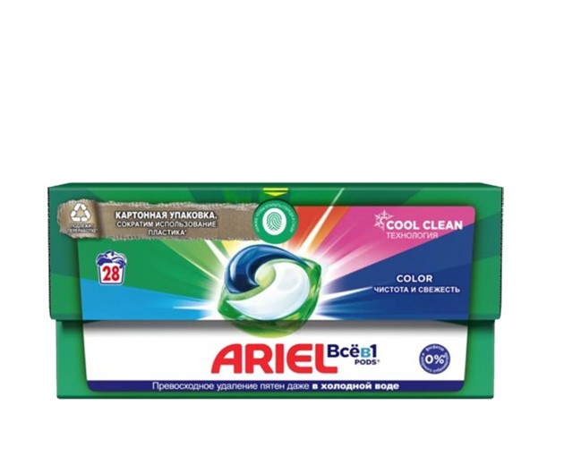 ARIEL ქსოვილის სარეცხი კაფსულა ფერადი 28ც