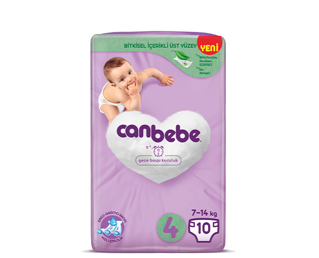 Canbebe N4 ბავშვის საფენი 7-14კგ 10 ცალი|Canbebe N4 baby diaper 7-14 kg 10 psc