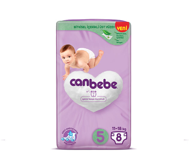 Canbebe N5 ბავშვის საფენი 11-18კგ 8 ცალი|Canbebe N5 baby diaper 11-18 kg 11 pcs